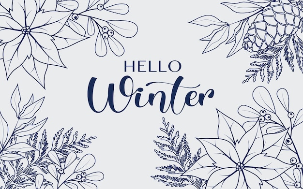 Fondo de invierno con hojas El fondo es ideal para tarjetas, folletos, volantes y publicidad.