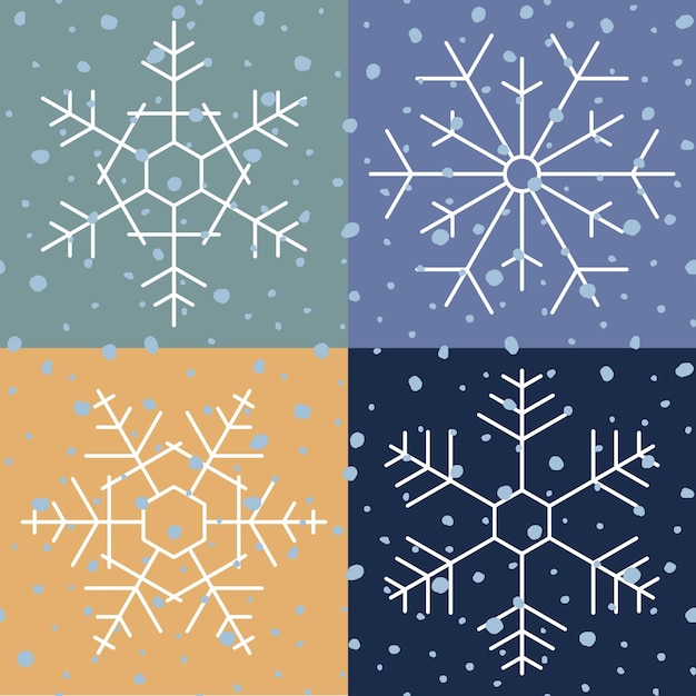 Fondo de invierno de patrones sin fisuras de copos de nieve