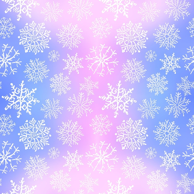 Fondo de invierno de patrones sin fisuras de copos de nieve