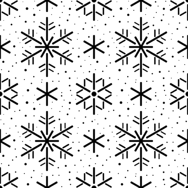 Fondo de invierno de patrones sin fisuras de copos de nieve