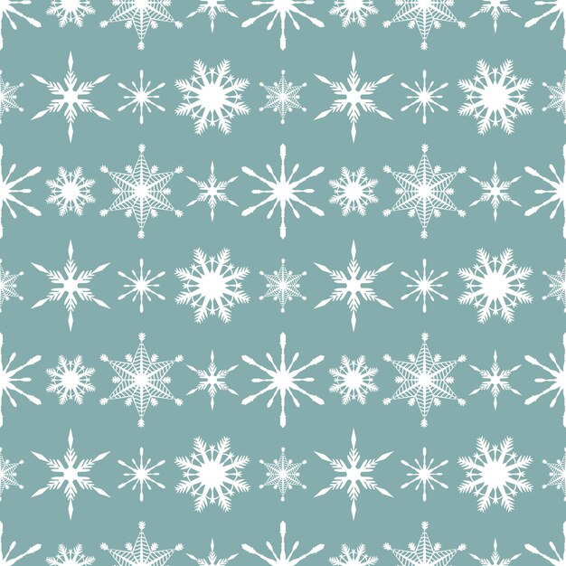 Fondo de invierno de patrones sin fisuras con elementos de diseño de ventisca de remolino de nieve de copos de nieve dibujados a mano