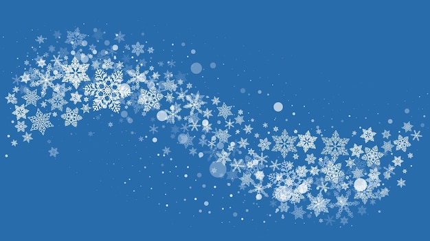 Fondo de invierno con vector de copos de nieve EPS 10