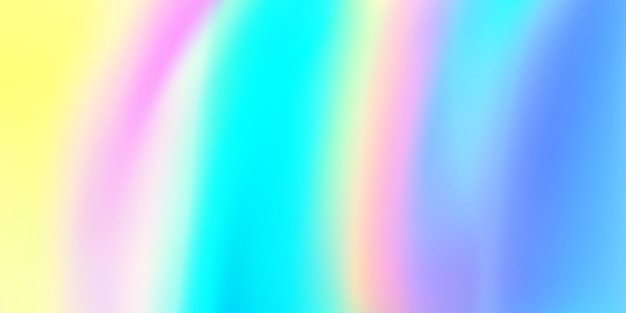 Fondo iridiscente holográfico textura de hoja de holograma vectorial y patrón de arco iris abstracto Fondo de mezcla pastel degradado de color holográfico