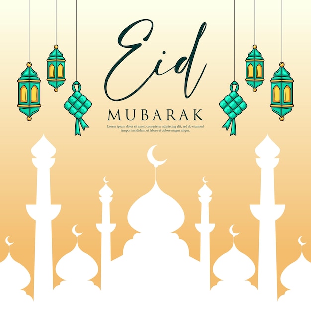 Fondo islámico Diseño de ilustraciones de Eid Mubarak