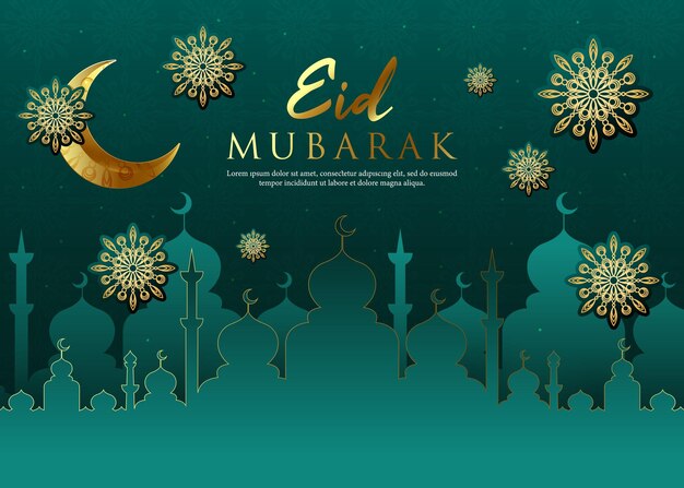 Fondo islámico Diseño de ilustraciones de Eid Mubarak