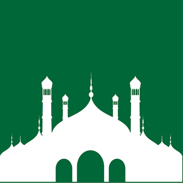 fondo islámico diseño vectorial verde y blanco