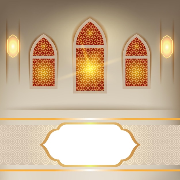 Vector fondo islámico de lujo moderno dorado para ramadan al adha al fitr banner de plantilla de redes sociales