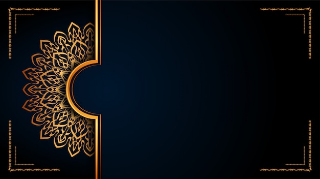 Fondo islámico de mandala ornamental de lujo con motivo de arabesco dorado