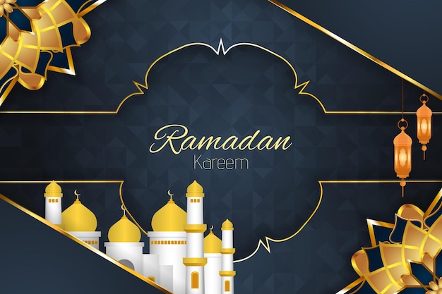 Fondo islámico ramadan kareem con elemento y color gris