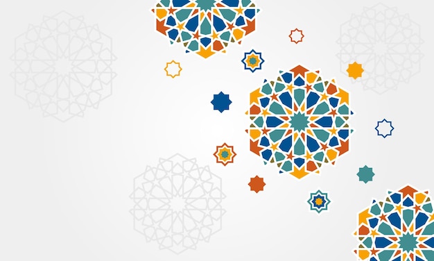 Fondo islámico con vector patrón ornamental colorido árabe marroquí
