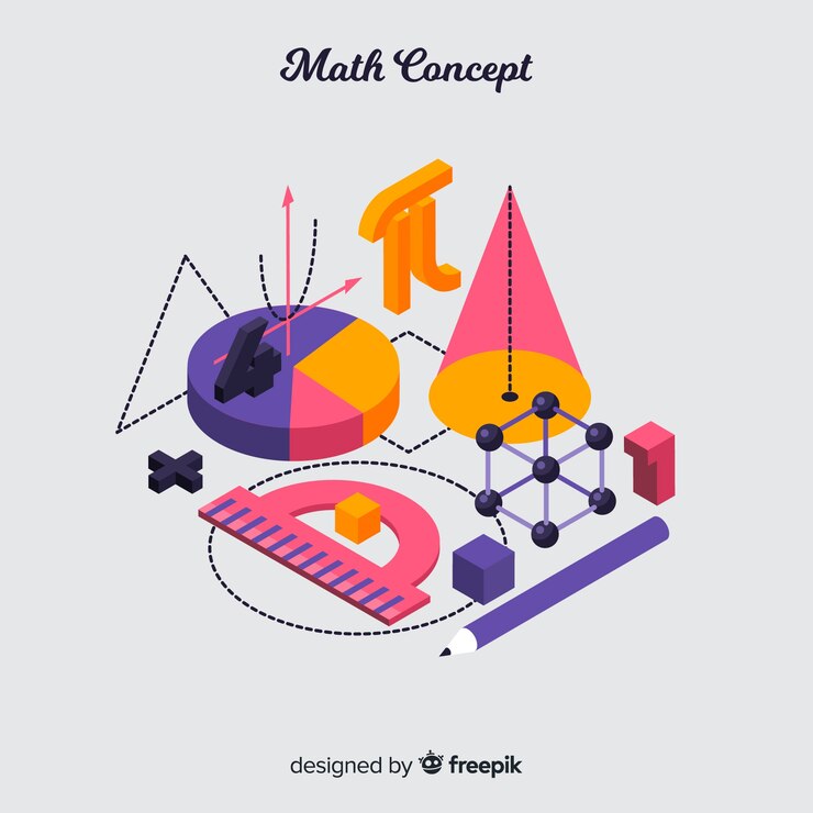 Vector fondo isométrico concepto matemáticas