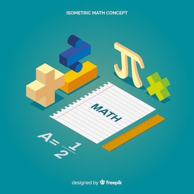 Fondo isométrico elementos matemáticas