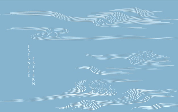 Fondo japonés con plantilla abstracta con diseño de diseño de nubes chinas en estilo oriental