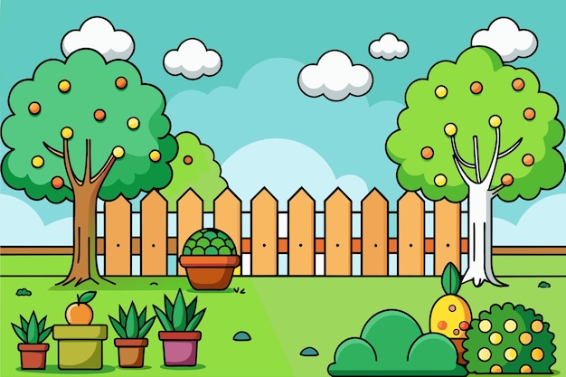 El fondo del jardín es un árbol.