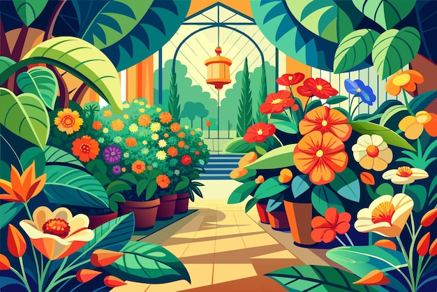 Vector el fondo del jardín de flores de begonia es