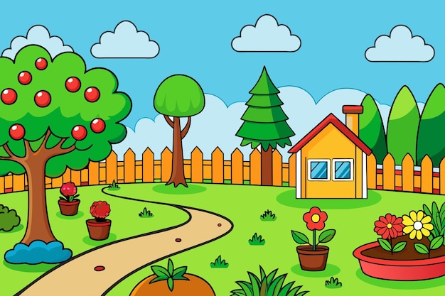 El fondo de los jardines es un árbol.
