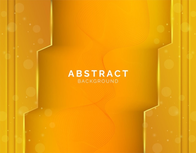 Fondo de juego abstracto amarillo futurista con líneas doradas y superposición de formas geométricas de sombra
