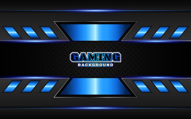 Fondo de juego abstracto futurista negro y azul
