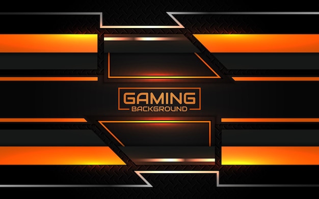 Fondo de juego abstracto futurista negro y naranja claro