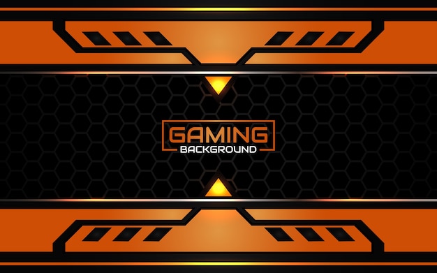 Fondo de juego abstracto futurista negro y naranja