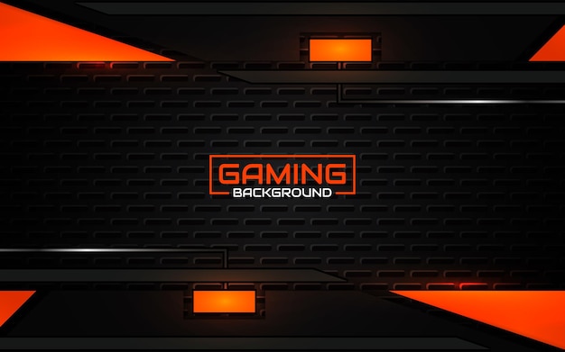 Fondo de juego abstracto futurista negro y naranja