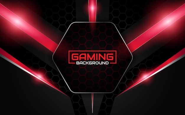 Fondo de juego abstracto futurista en negro y rojo
