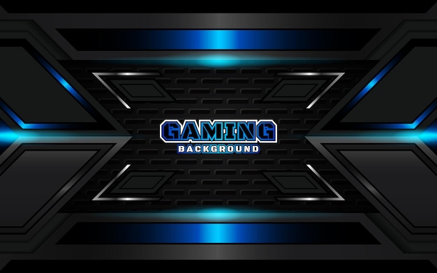 Fondo de juego futurista abstracto negro y azul claro
