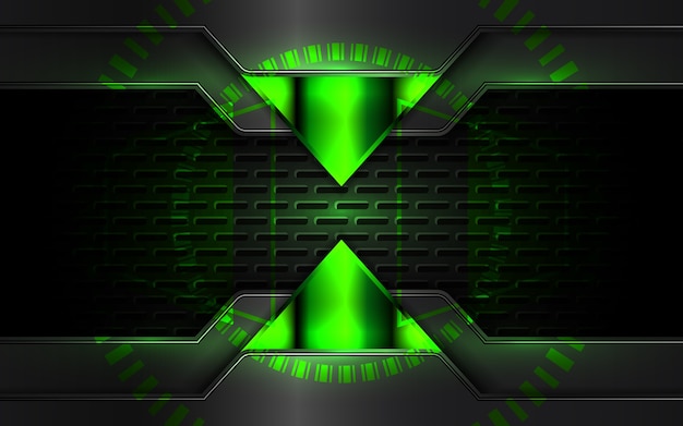 Fondo de juego futurista abstracto negro y verde