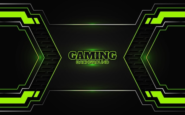 Fondo de juego futurista abstracto negro y verde