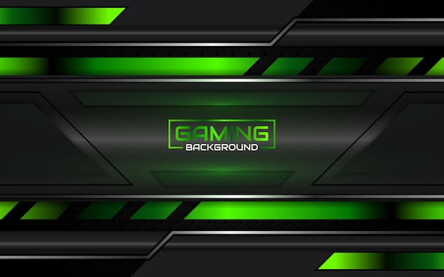 Fondo de juego futurista abstracto negro y verde