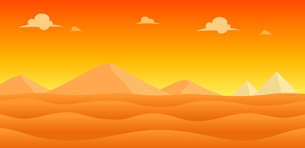 Vector fondo del juego de noche del desierto