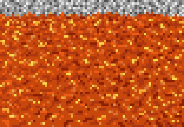 Fondo de juego de patrón de bloques de píxeles de magma de lava