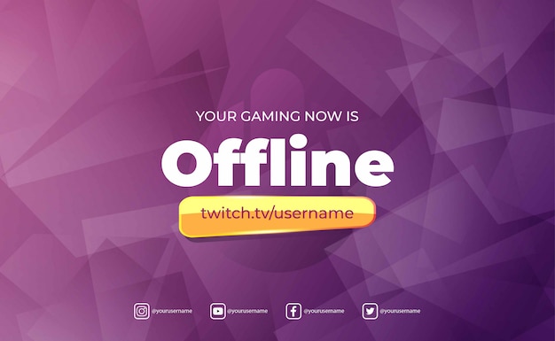 Fondo de juegos para Twitch Stream sin conexión, telón de fondo futurista abstracto con luz brillante. Ilustración