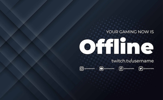 Fondo de juegos para Twitch Stream sin conexión, telón de fondo futurista abstracto con luz brillante. Ilustración
