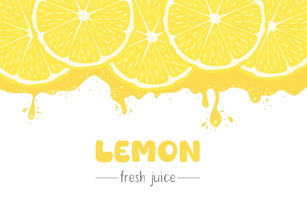 Fondo de jugo de limón fresco con gotas salpicaduras y pedazos de fruta