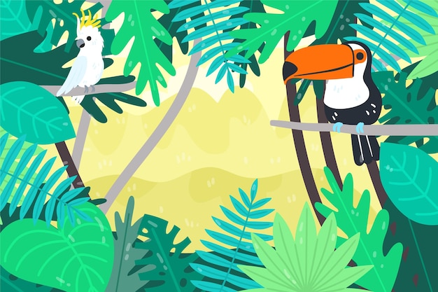 El fondo de la jungla de dibujos animados