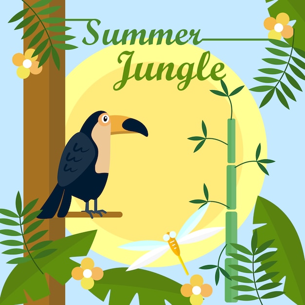 Vector fondo de jungla de verano