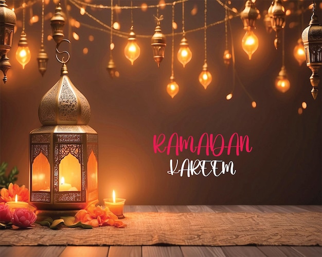 Fondo de Kareem de Ramadán con velas