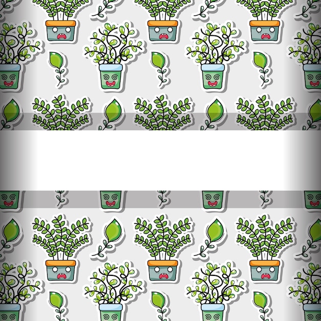 Vector fondo de kawaii de casa de planta natural