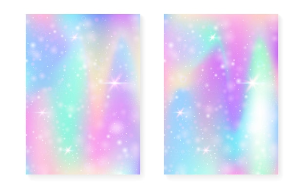 Fondo kawaii con degradado de princesa arcoiris. Unicornio mágico