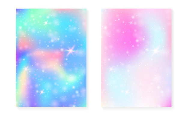Fondo kawaii con degradado princesa arcoiris