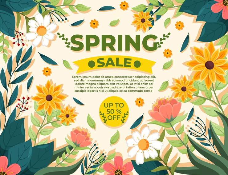 Fondo del kit de marketing de primavera