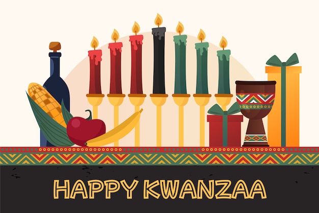 Vector fondo kwanzaa dibujado a mano