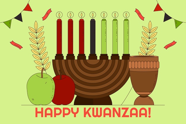 Vector fondo kwanzaa dibujado a mano