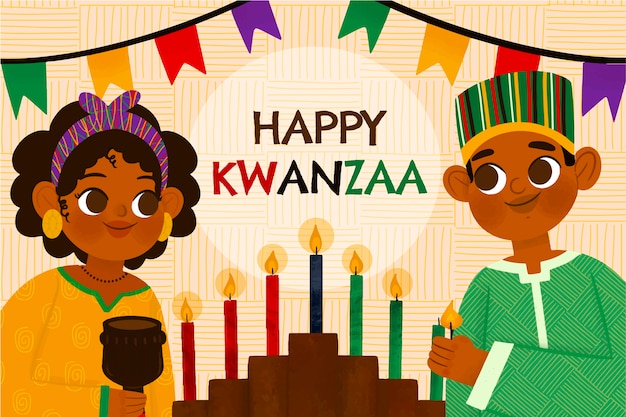 Fondo kwanzaa dibujado a mano