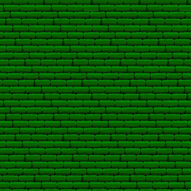 Vector fondo de ladrillo transparente verde. ilustración vectorial de textura de pared.