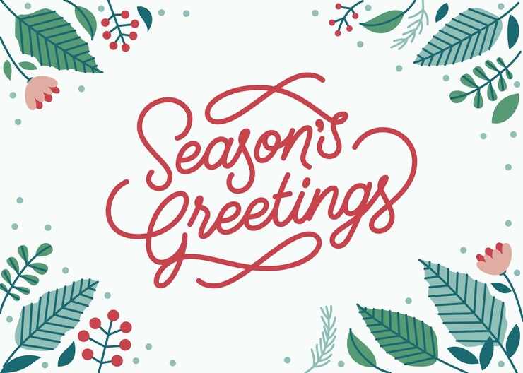 Fondo de letras de felicitación de temporada con tema de invierno