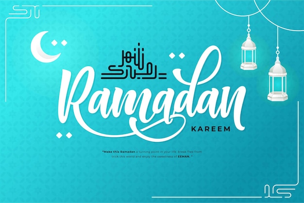 Fondo de letras feliz ramadan kareem