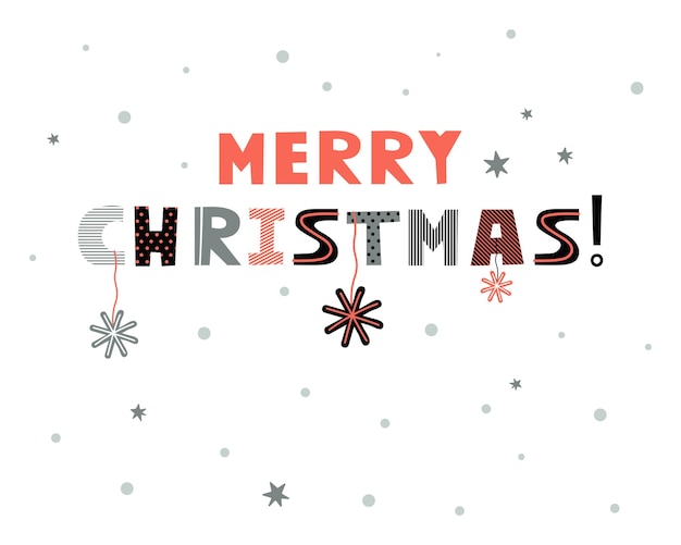 Fondo de letras de saludo de feliz Navidad para tarjetas postales cartas etiquetas web, etc.