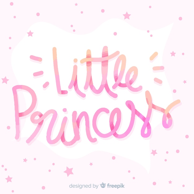 Fondo lettering princesa con pequeñas estrellas